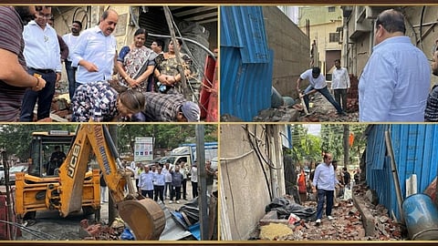 ulhasnagar kumar ailani unauthorized construction cc road