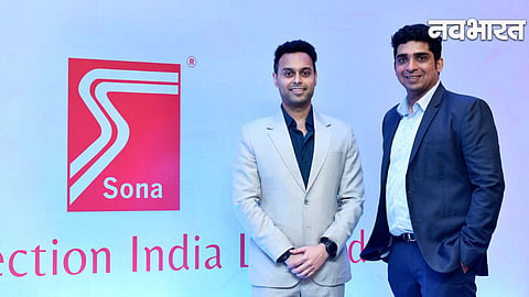 Sona Selection India MD Harshil Nual and Promoter Deepak Bhandari announcing the IPO