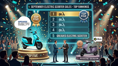 electric scooter market top 5 Greaves Electric in Ola Electric out