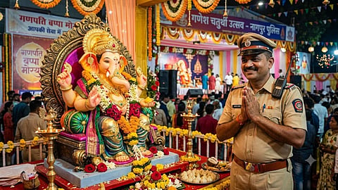 chandrapur ek ganpati ek police employee ganeshotsav