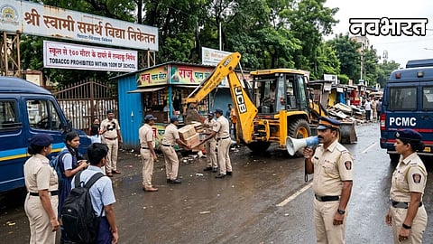 Police and Municipal Corporation action against paan shops