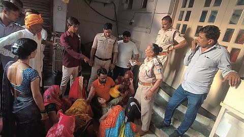 Family members protest outside Krishna Hospital