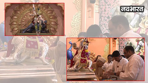 Pandit Chaurasia performing the Pran Pratishtha (consecration) puja of Shrimant Bhausaheb Rangari Ganpati