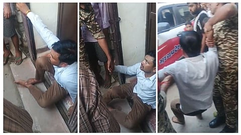 man jumps from second floor after entering a house
