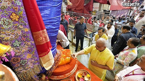 cp radhakrishnan mumbai visit lalbaugcha raja darshan cm devendra fadnavis