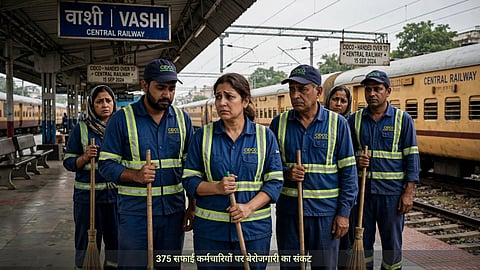cidco central railway station transfer 375 sanitation workers job crisis
