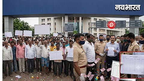 Fishermen protest at Pune's Sinchan Bhavan against the Ujani fishing contract