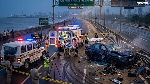 Mumbai Coastal Road BMW Crash Three Dead
