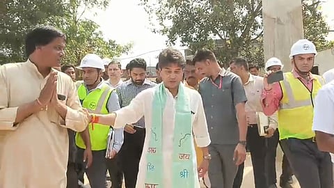 Jyotiraditya Scindia inspects under-construction multi-level parking