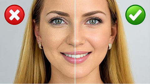 Festive makeup foundation cakey base tips.