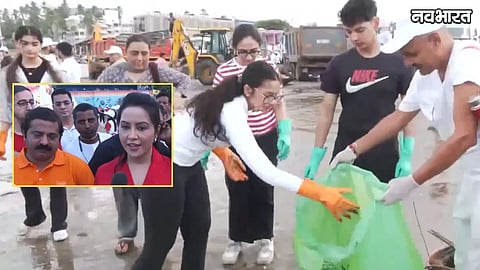 Amruta Fadnavis Divija Fadnavis Juhu Beach Clean Up Drive