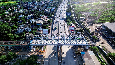 bullet train project maharashtra first steel bridge launch bhiwandi