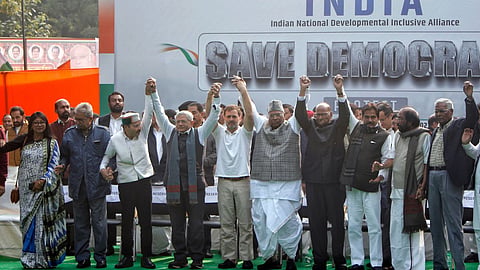 india bloc protest save democracy