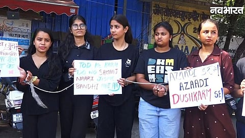 Women and students protesting for women safety