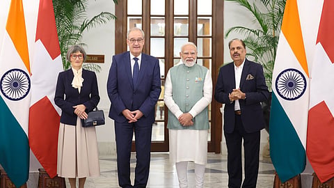 Agra Industrialist Puran Dawar Meets PM Modi and Swiss President Guy Parmelin at Hyderabad House