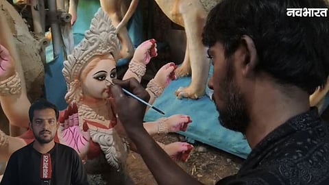 Sculptors from West Bengal create large Maa Durga idols'