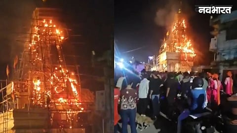 durga pandal fire incident raipur