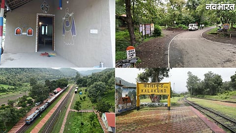 Kalakund village near Indore surrounded by green hills
