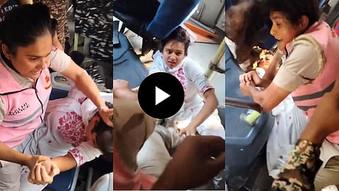 NSUI Activist Women Police Clash Video