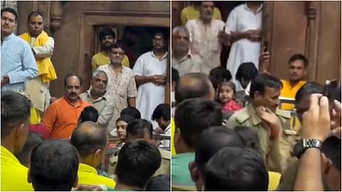 Clash between devotees and security personnel