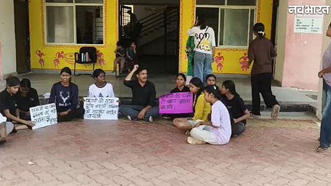 Tribal girl students protest at Akanksha hostel in Katara Hills Bhopal