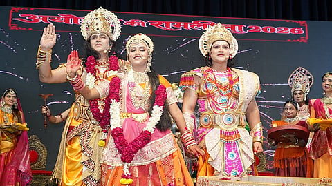 Artists performing the Ramlila