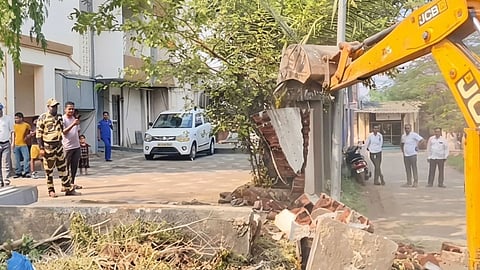 Badlapur Road Widening Demolition Housing Society Wall Controversy