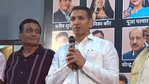 Jitu Patwari recalls his election defeat during a public event in Indore.