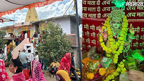 Women devotees gather at Chauth Mata Temple
