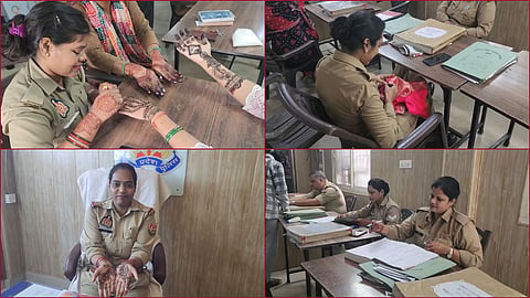 Female police personnel on Karwa Chauth
