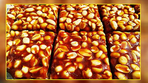 Jaggery Peanuts Gajak Recipe