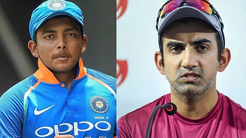 indian former cricketer gautam-gambhir-for-not-selecting-prithvi-shaw-said-selectors-coaches-should-try-to-get-prithvi-shaw-on-right-track