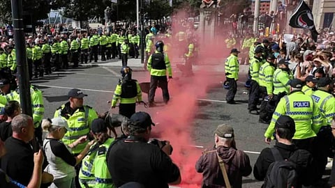 violent protests in Britain 90 people arrested