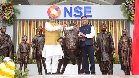 Statues of a Bull and an Indian Family unveiled at the NSE Campus