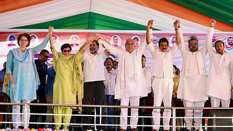 राहुल गांधी ने अंबाला में मिलवाया कुमारी सैलजा और भूपेन्द्र हुड्डा का हाथ