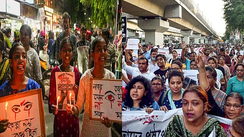 कोलकाता कांड: विरोध प्रदर्शन में शामिल हुए पीड़िता के माता-पिता, आधी रात को 'ब्लैक आउट'