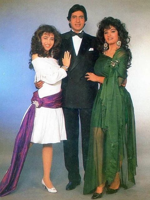Why did Karishma and Raveena fight on the sets beaten with a wig
