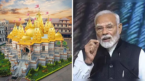 श्री स्वामीनारायण मंदिर, प्रधानमंत्री नरेंद्र मोदी