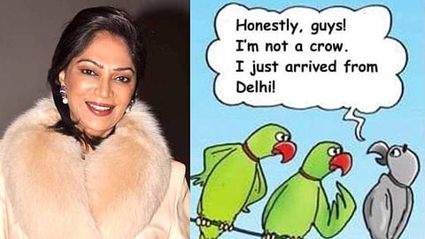 Simi garewal Shared Meme on Delhi Pollution