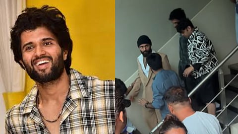 Vijay Deverakonda falls down from the stairs