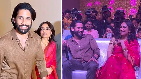 Naga Chaitanya with Sobhita Dhulipala at Thandel Success party