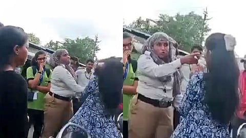 लातूर में महिला कांस्टेबल ने दोपहिया वाहन पर सवार महिला की पिटायी की