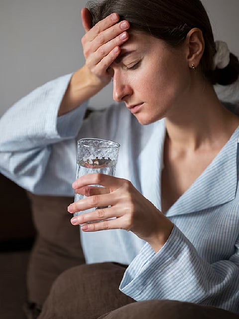 female with iron deficiency