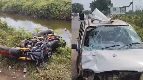 Nashik Accident : महाराष्ट्र के नासिक जिले में एक भीषण दुर्घटना की खबर सामने आई है। नासिक में कार और मोटरसाइकिल की जोरदार टक्कर हुई है।