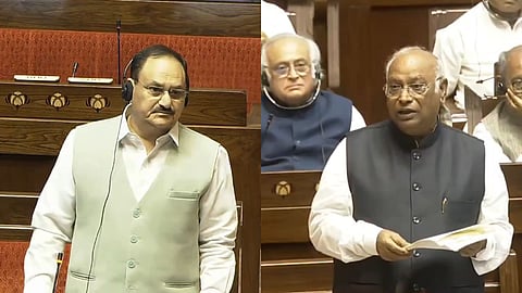राज्यसभा में गरमा-गरमी: 'मेंटल बैलेंस' टिप्पणी पर भिड़े नड्डा-खड़गे, माफी के बाद भी नहीं थमा हंगामा