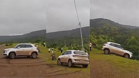 स्टंट पड़ा भारी, 300 फीट गहरी खाई में जा गिरी कार, देखिए खौफनाक Video