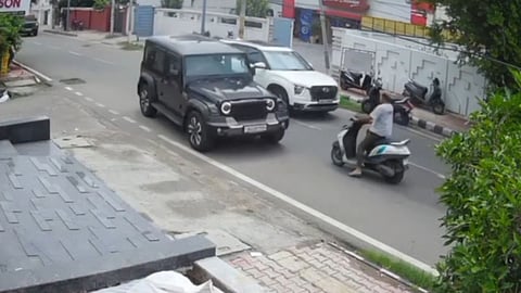 thar driver hit scooty in jammu and kashmir