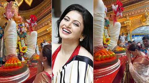 Bhagyashree: भाग्यश्री ने किया लालबाग के राजा का दर्शन, भक्तिभाव में हुई सराबोर