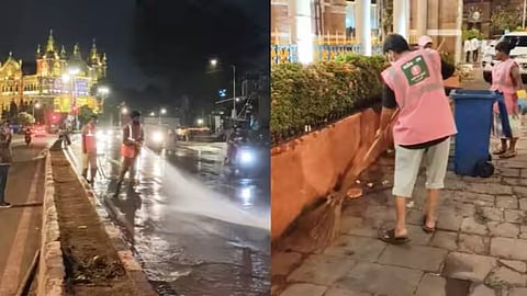 आजाद मैदान में सफाई (pic credit; social media)