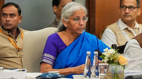 Union Finance Miniter Nirmala Sitharaman In GST Council Meeting